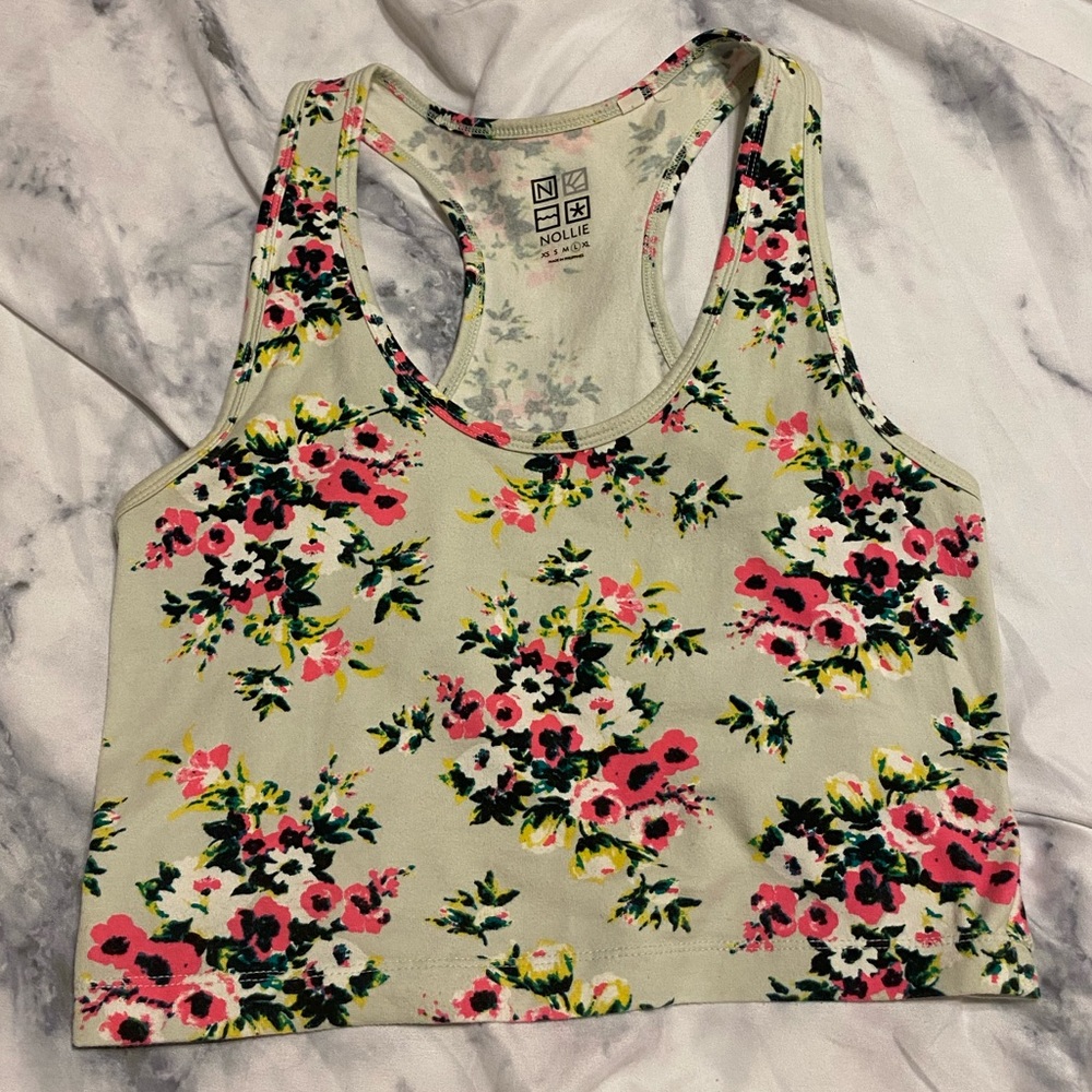 PacSun Nollie Floral Racerback Crop Top